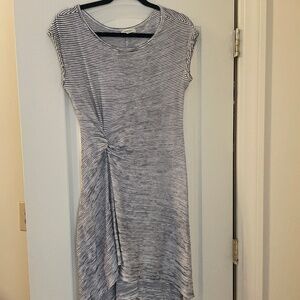 Max Studio White and Black Striped Textured Dress